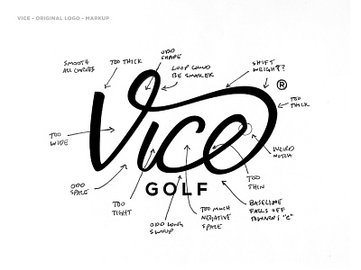 New Vice Golf Wordmark Concept branding golf logo process vectormachine vice golf