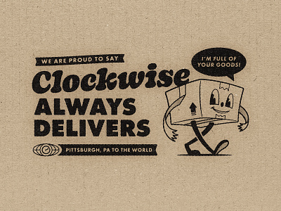 Clockwise Shipping Box box box mascot cardboard mascot tape