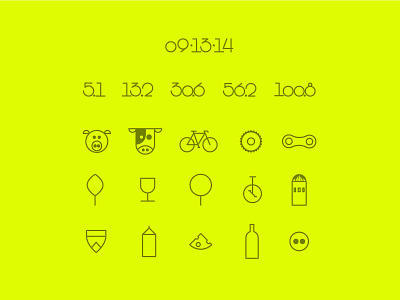 Remington Ride Custom Icon & Numerals - E3 bicycle cheese cow elementthree hashtaglettering icons lettering pig remington ride wine