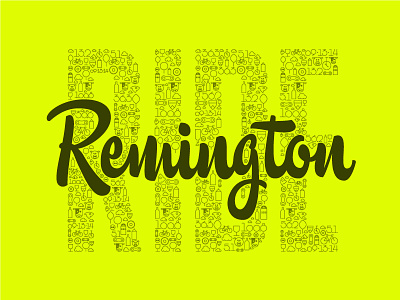 Remington Ride Full Design - E3 bicycle cheese cow elementthree hashtaglettering icons lettering pig remington ride script wine