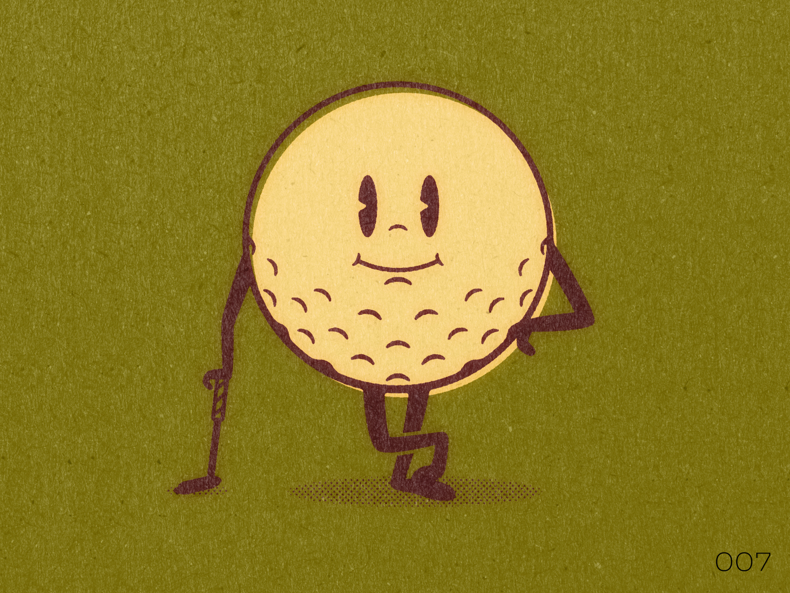 007 Golf Ball design golf golf ball mascot monday mascots process vector