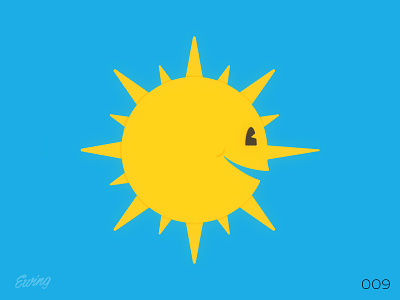 009_Side Sun illustration mascot monday mascot sun