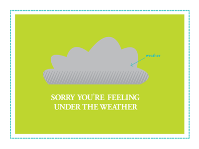 Under The Weather card illustration typography