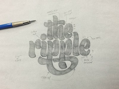 The Ripple Final Sketch broadripple handlettering handtype hashtaglettering indianapolis indy lettering pencil process sketch theripple