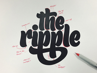 The Ripple Edits Rd. 1 handlettering handtype hashtaglettering indy lettering process theripple vectormachine