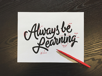 Always Be Learning - Edits aaf aafter5 handlettering handtype hashtaglettering lettering process vectormachine