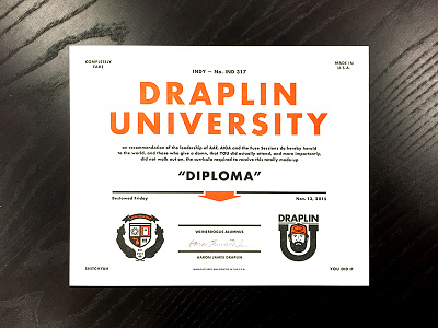 Draplin U Diploma aafindy aigaindy ddc diploma draplin draplinu e3 elementthree fusesessions indy thicklines