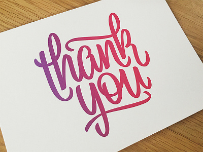 Thank You Card beziercurves frenchpaper handlettering handtype hashtaglettering lettering mamasauce process vectormachine