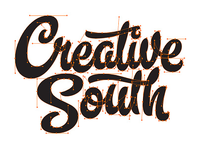 Creative South 2016 beziercurves creativesouth handlettering handtype hashtaglettering lettering process vectormachine