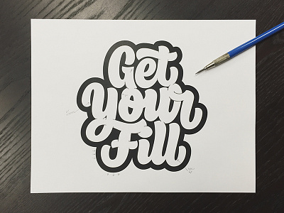Get Your Fill - Initial Vectors beziercurves creativesouth handlettering handtype hashtaglettering lettering process vectormachine