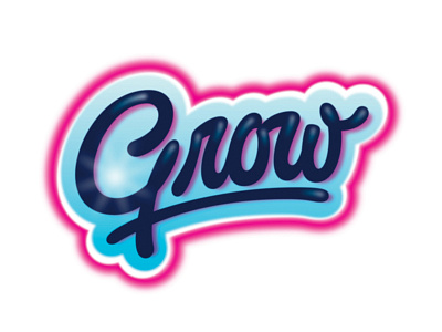 Grow - Slap! Sticker beziercurves handlettering handtype hashtaglettering lettering process slapsticker vectormachine