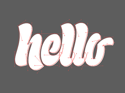 Hello - Bézier Curves beziercurves biggerpictureshow handlettering handtype hashtaglettering lettering process vectormachine