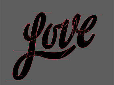 Love Bézier Curves beziercurves handlettering handtype hashtaglettering lettering process vectormachine