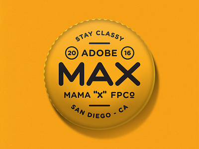 Adobe MAX Letterpress Buttons adobe badge buttons frenchpaper inchxinch letterpress mamassauce max