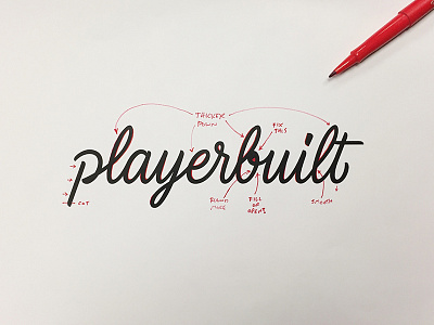 Playerbuilt Markups handlettering handtype hashtaglettering lettering markups process