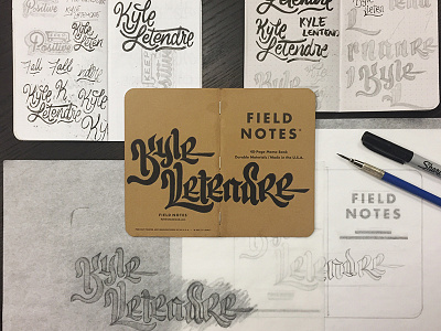 Field Notes Letters - Kyle Letendre fieldnotes fieldnotesletters handlettering handtype hashtaglettering lettering
