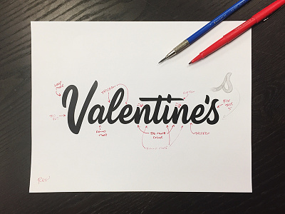 Valentine's Markup elementthree handlettering hashtaglettering lettering markup process valentines