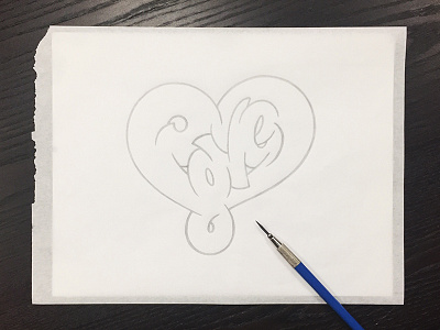 Love Heart Hug handlettering hashtaglettering heart letterfarm lettering love process
