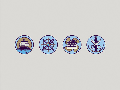 Video Process Icons anchor boat e3 elementthree icons propellor steering video