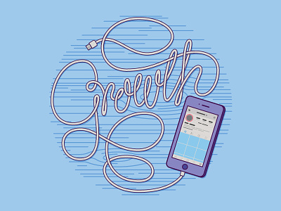 Growth e3 e3ers elementthree handlettering illustration iphone lettering