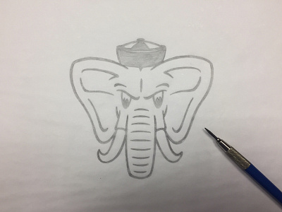 2017 Elephant 3 - Final Sketch aiga e3ers elementthree elephant elephantthree illustration kickball mascot process