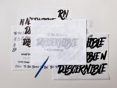 Discernable discernable elementthree handlettering hashtaglettering lettering process sketch