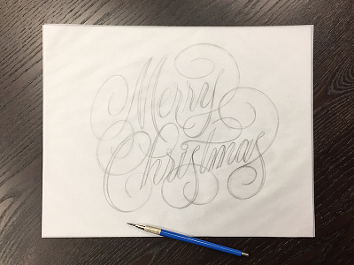 Merry Christmas Rough Sketch handlettering hashtaglettering lettering merrychristmas process sketch