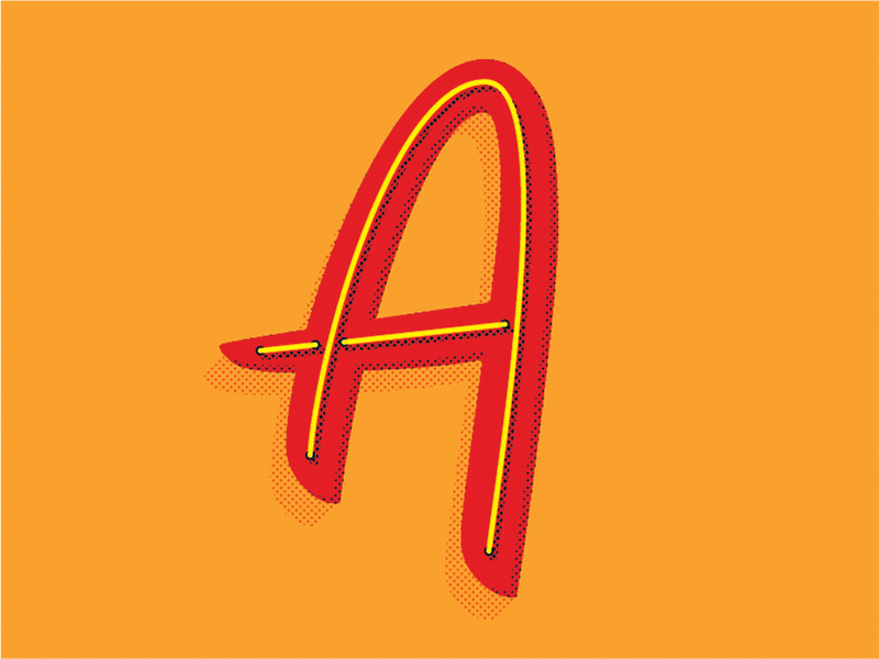 'A' Little Halftone Shading by Bob Ewing for Element Three on Dribbble