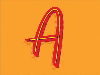 'A' Little Halftone Shading halftone handlettering hashtaglettering lettering thevectormachine. element three vectormachine vintage