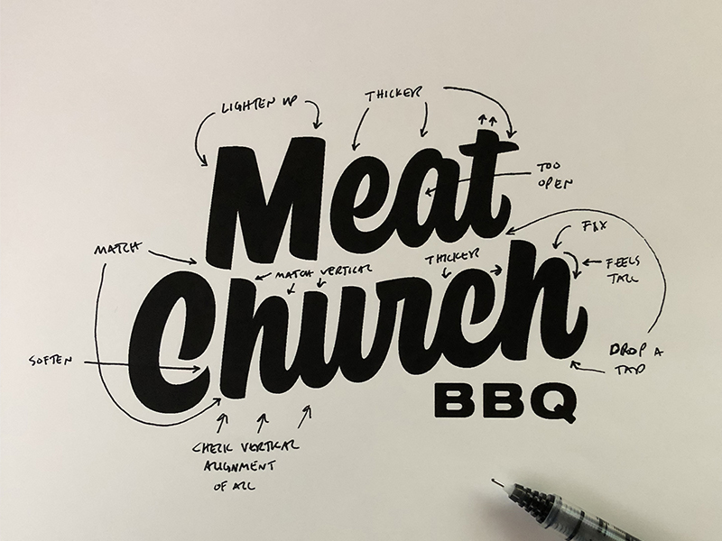 Meat Church Logo badge by Bob Ewing on Dribbble