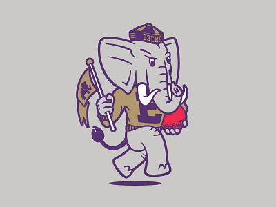 2018 Elephant 3 aiga element three elephant illustration kickball mascot