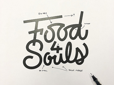 Food 4 Souls Markup handlettering hashtaglettering lettering process