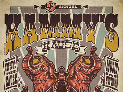 2012 Kammy's Kause Final Flyer illustration photoshop texture type
