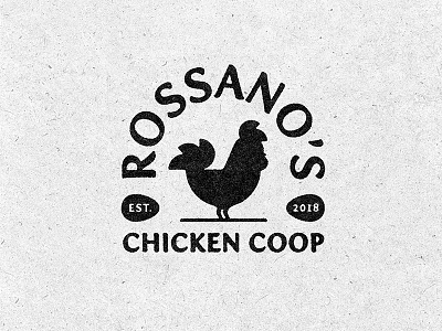 Rossano"s Chicken Coop Badge chicken design eggs illustration logo vector