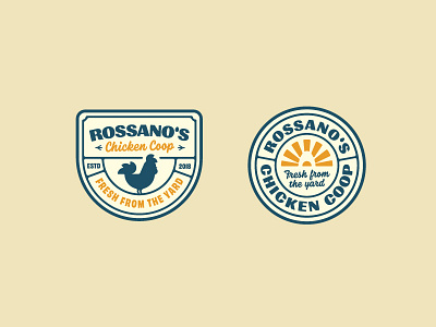 Rossano"s Chicken Coop Badges badge badge design handlettering handtype hashtaglettering lettering logo vectormachine
