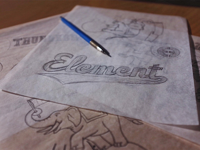 Elephant 3 - Process e3 elementthree elephant handlettering handtype hashtaglettering illustration kickball lettering process
