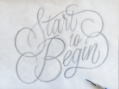 Start To Begin handlettering handtype hashtaglettering lettering process