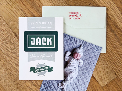 You Didn't Know Jack birth announcement french paper handlettering handtype hashtaglettering lettering letterpress mamas sauce