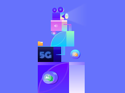 5G design icon illustration ui vector 插图