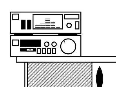 Stereo black and white stereo vector