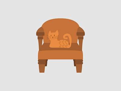 Cat on a chair.