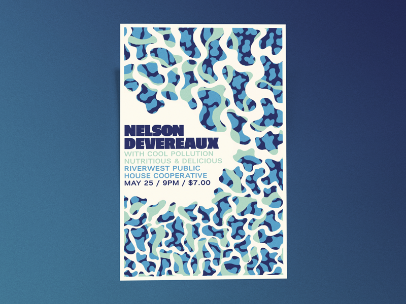 Nelson Devereaux Gig Poster pattern blobs gig poster
