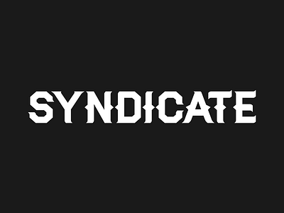 Syndicate haymaker logotype syndicate typography