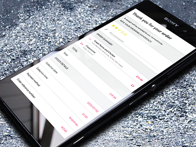 Mobile Ordering Details android app details drink food menu mobile order rate summary