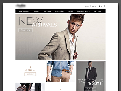 eCommerce UI Concept brand cart cloth creative fashion men shop store ui ux website
