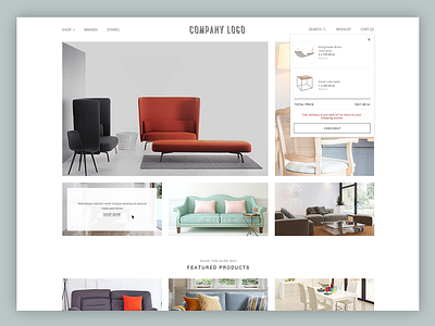 Furniture & Interior E-commerce Website bag boutique cart e-commerce fashion furniture landing store template