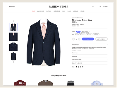 Fashion Store cart clothing e-commerce ecommerce fashion online product store variants