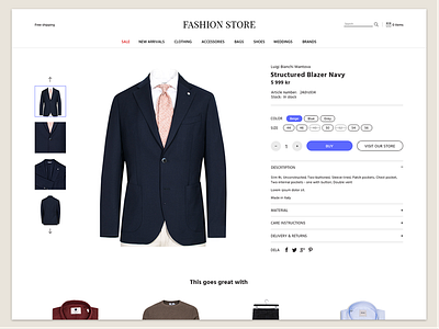 Fashion Store cart clothing e commerce ecommerce fashion online product store variants