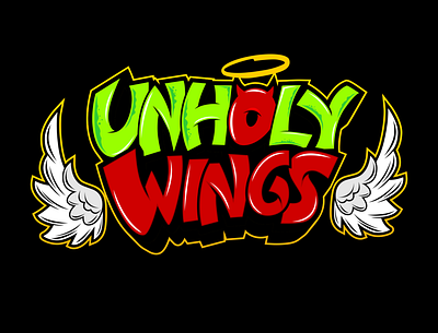 UNHOLY WINGS apparel bold clothing design design fonts graphic design holywings illustration letter art logo