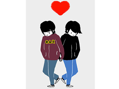 love birds couple cute digital drawing gay illustration lgbt